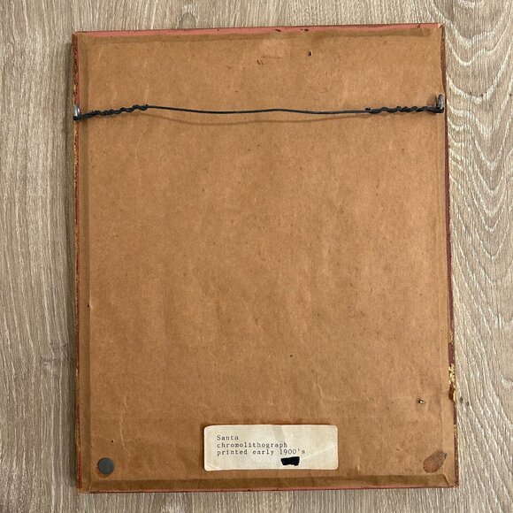 Vintage framed Santa Christmas chromolithograph print - Picture 5 of 7